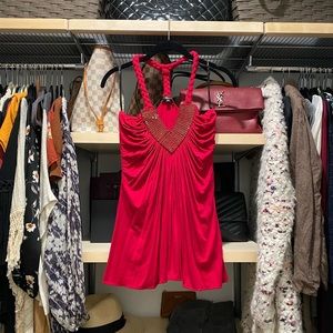 Embellish Neck Sky Top